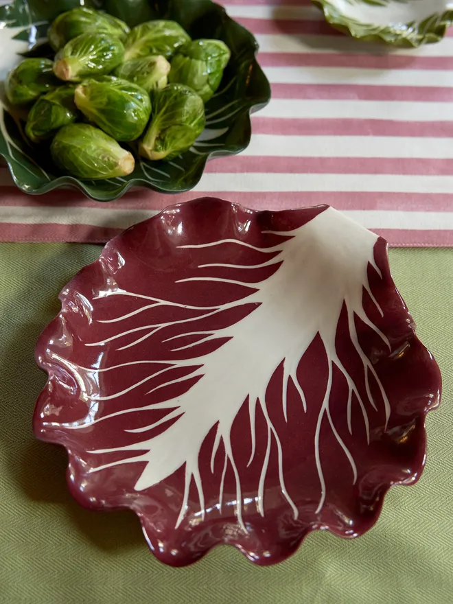 Radicchio leaf dish