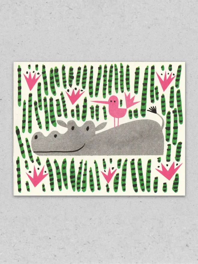 Happy Hippo Friendship Card