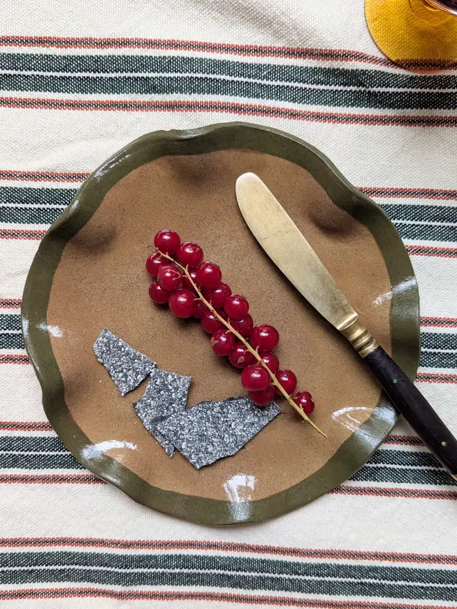 Baby Blue & Smokey Olive Side Plates (Set Of Four) 