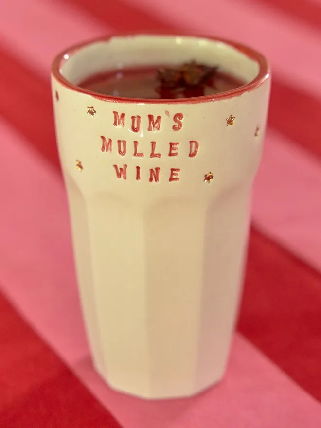 Mum's mulled wine personalised stamped tumbler