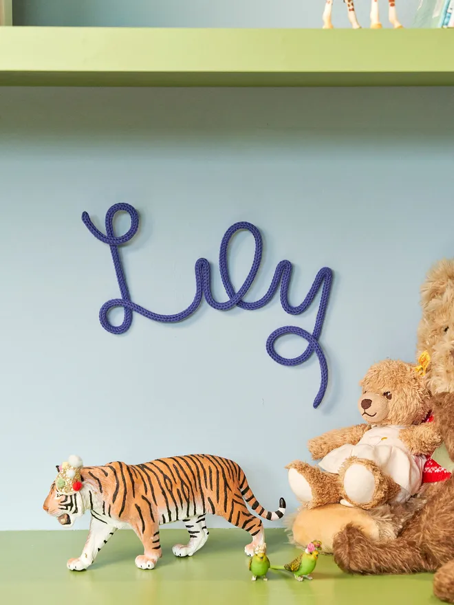 Personalised knitted wall sign for kids