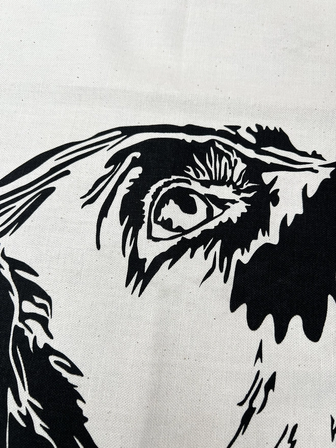 Full image of springer dog tea towel with the springers head printed in the bottom half