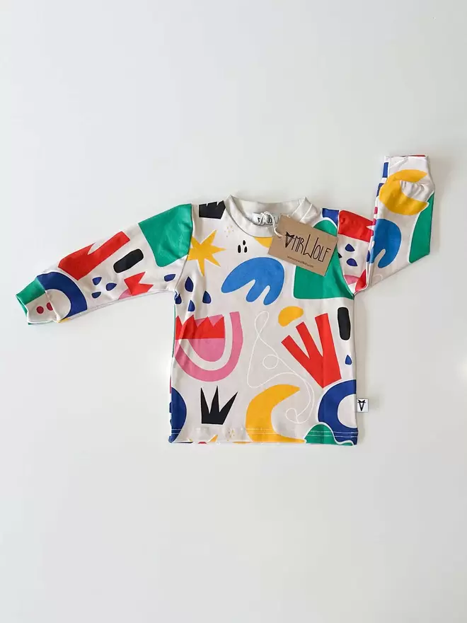 Fun art printed long sleeve T-shirt for babies and toddlers