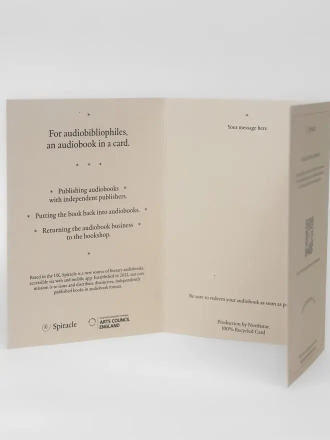 'Twas the Night Before Christmas'  Audiobook Card, inside against a white background. 