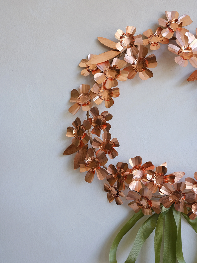 Copper Metal Anemone Wreath