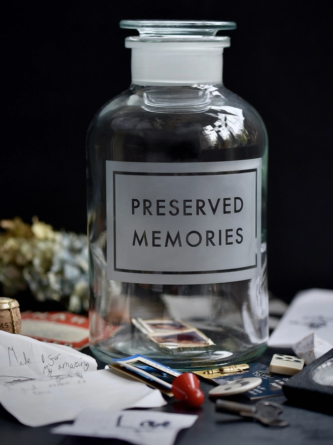 Preserved Memories Etched Apothecary Jar