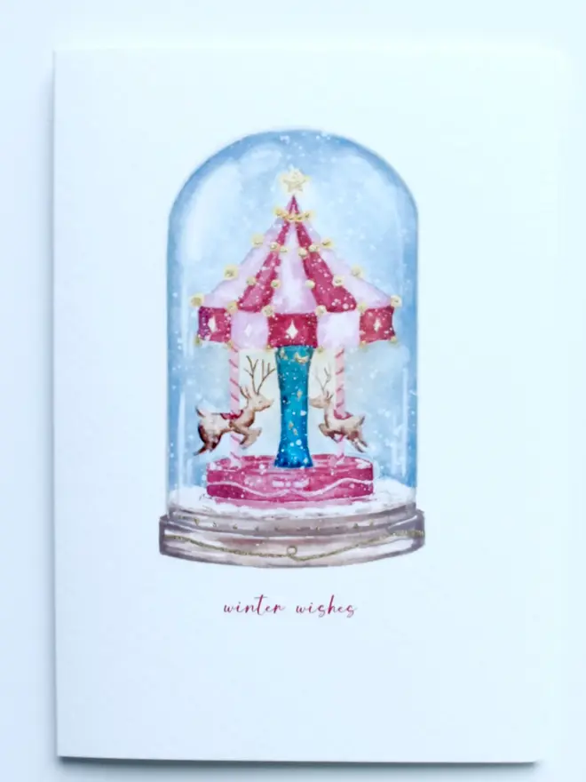 Christmas Carousel Greeting Card 