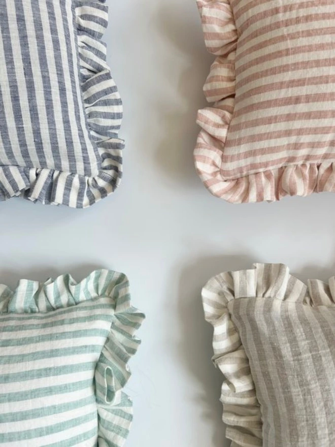 Striped Frill Cushion Cover