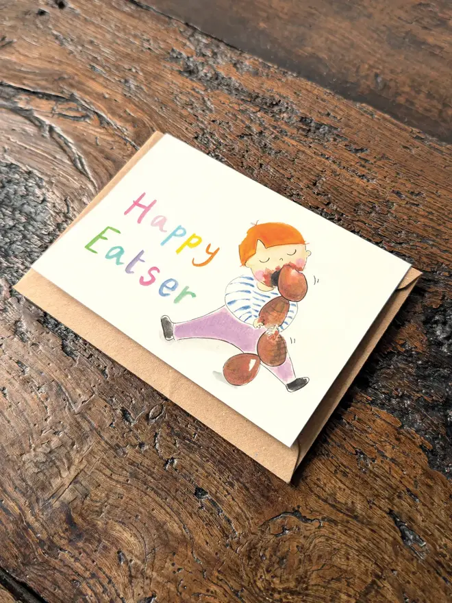 funny easter card for chocolate lovers