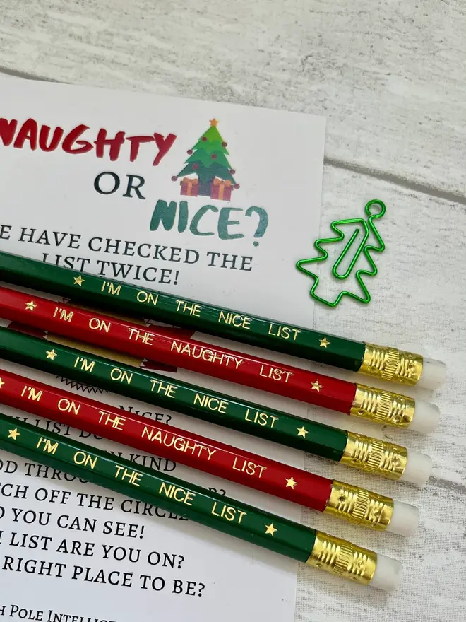 'I'm On The Naughty List' HB Christmas Elf Pencil