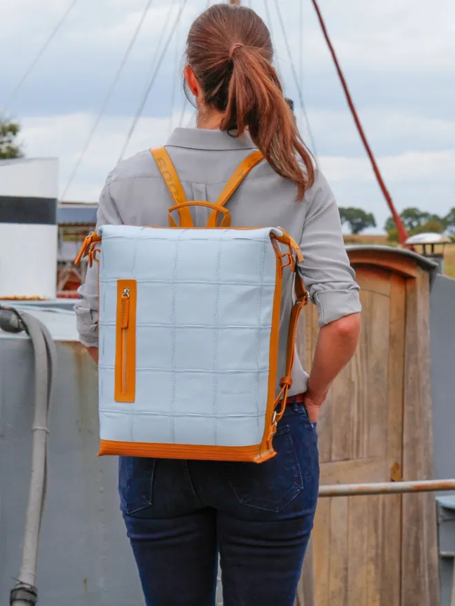 Pale Blue Large Backpack 