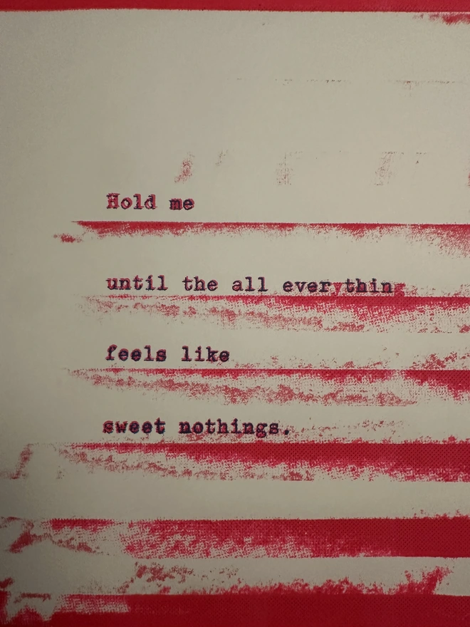 sweet nothings screenprint wall art close up