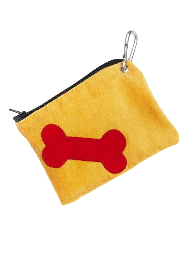 Red BoneBone Corduroy Dog Treats and Poo Bags Pouch Dog Treats Pouch