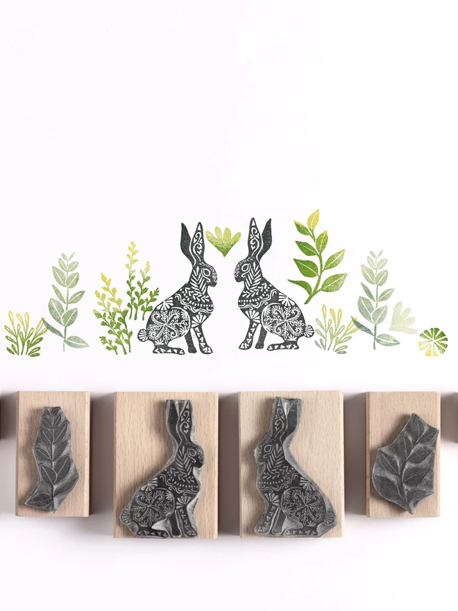 Easter Hares rubber stamps