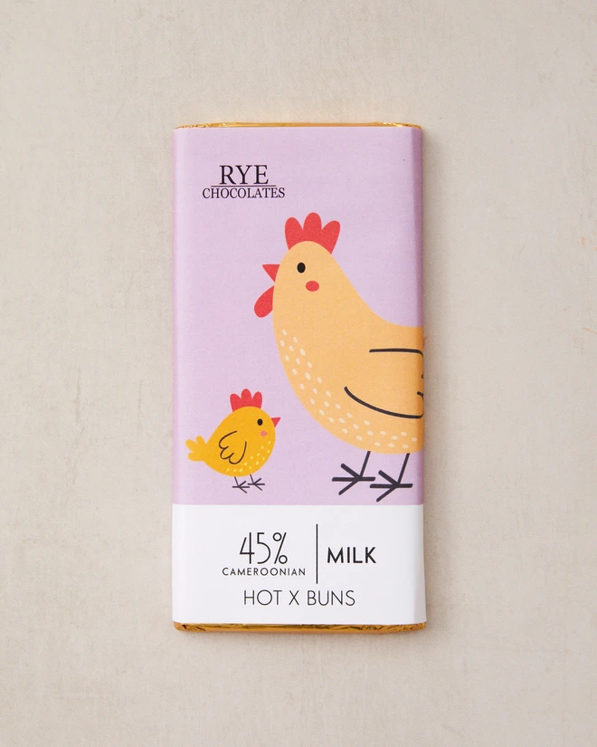 Hot cross bun Easter chocolate bar