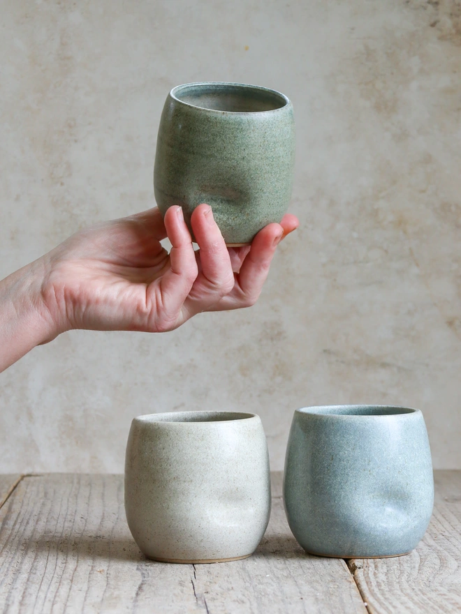 Handmade Ceramic Dimple Tumbler