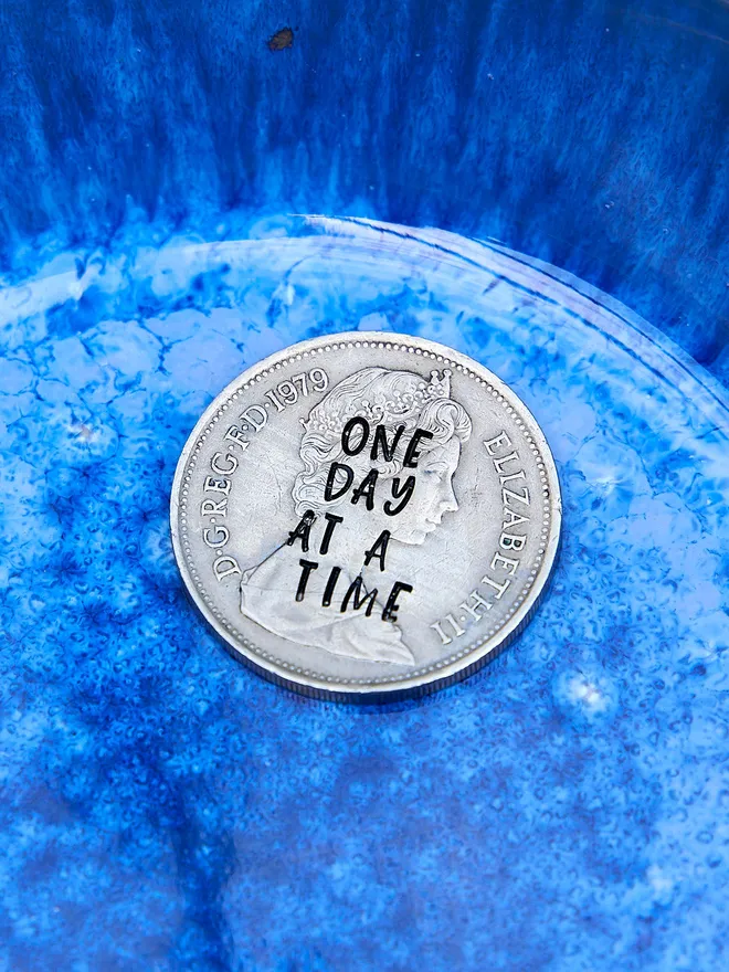 'One Day At A Time' Stamped Coin