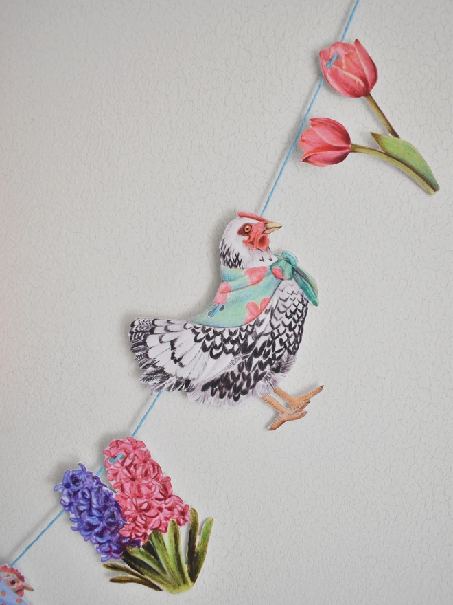 Chickens & Flowers Garland