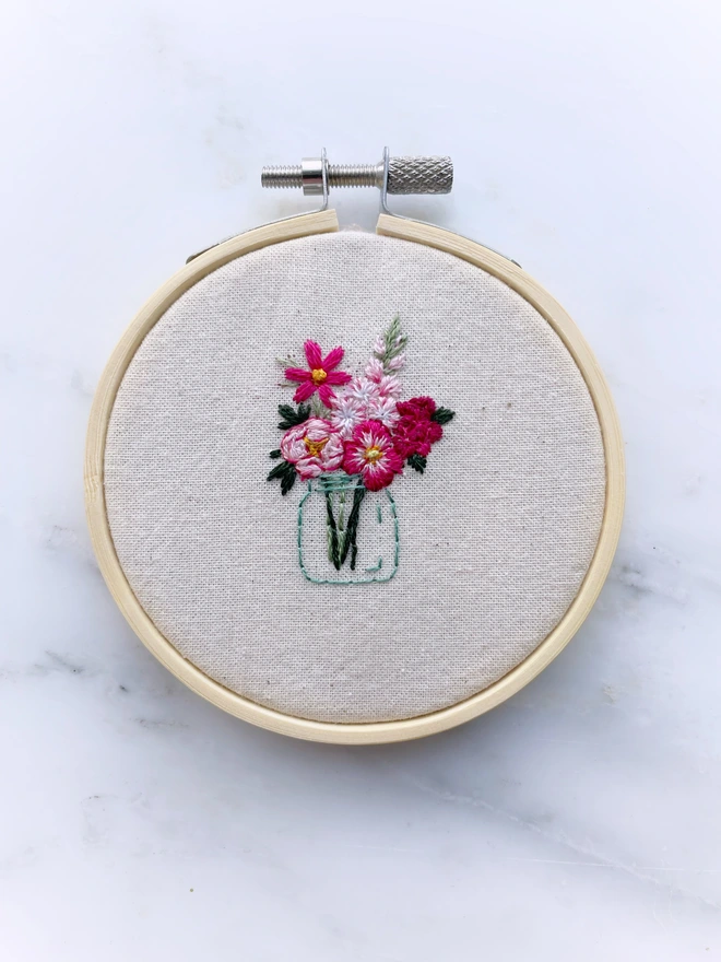 Birth flower bouquet in shades of pink