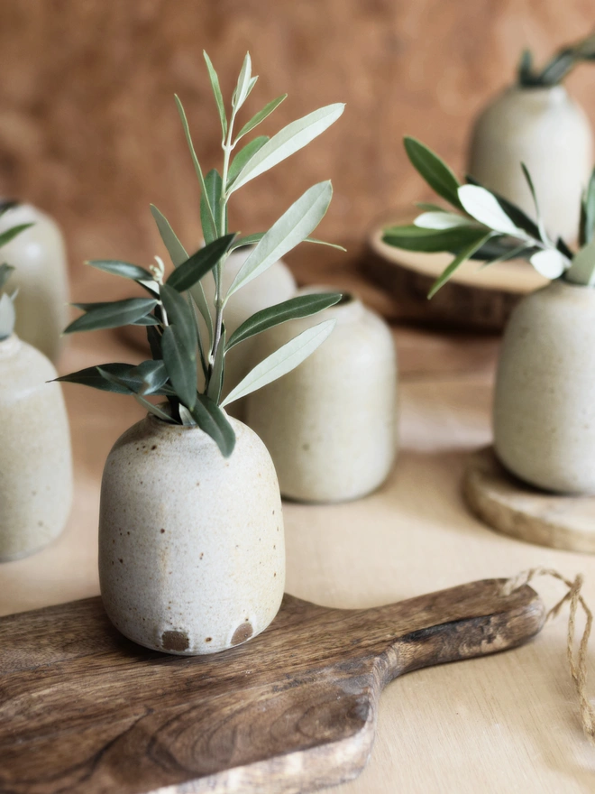 Twinn Pottery wheel thrown Bud vase 