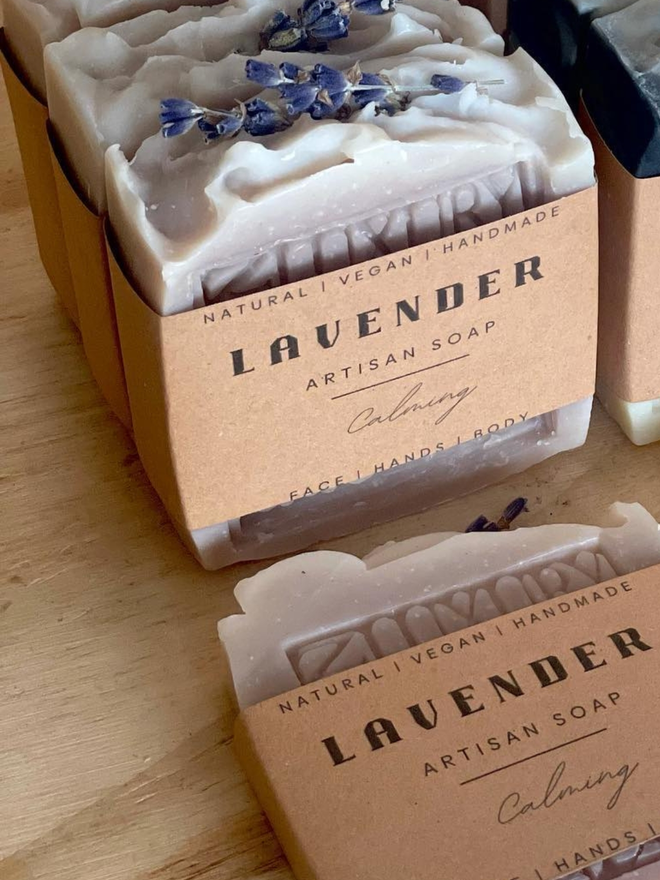 handmade vegan lavender soap bar