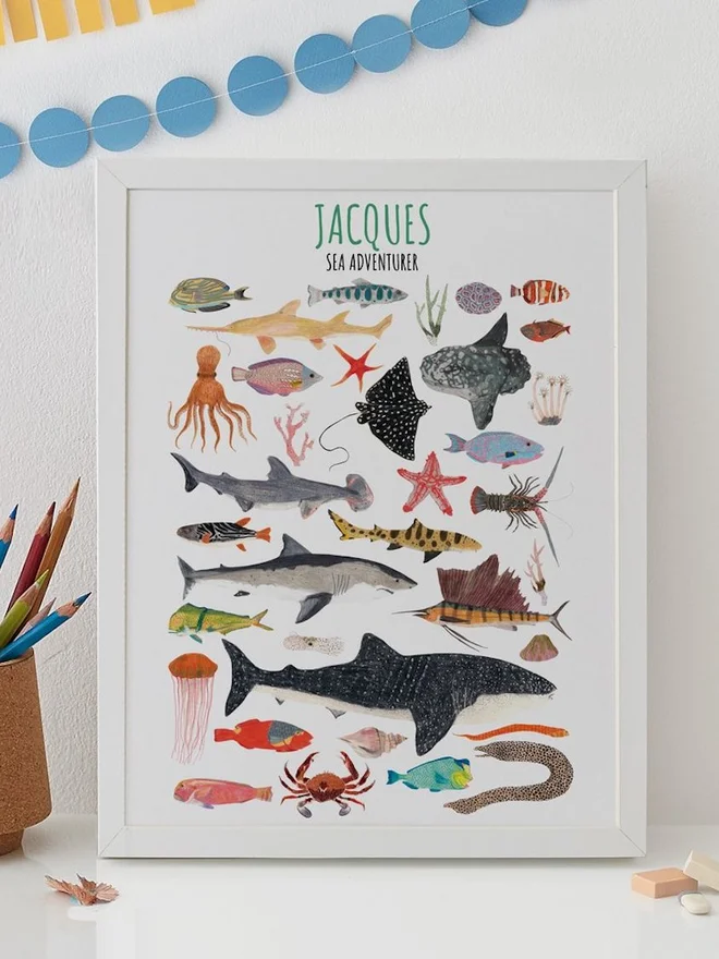Personalised Sea Life Print