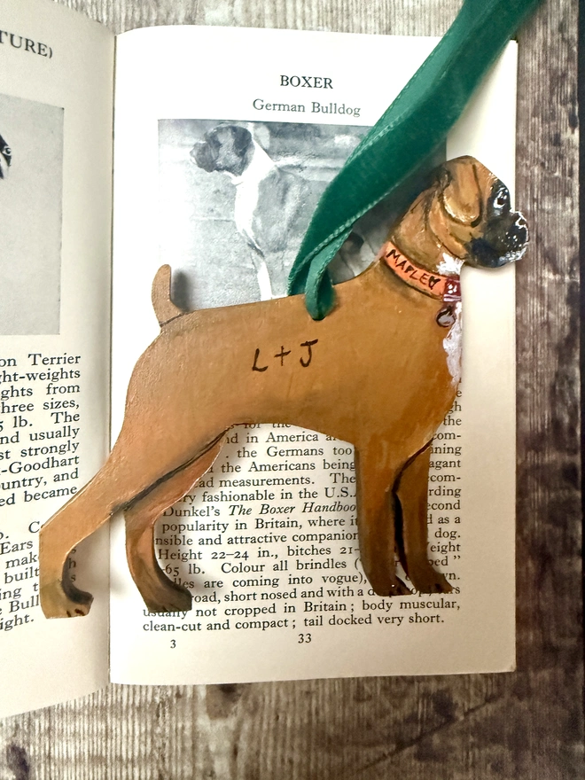 Boxer Dog Wedding Engagement Keepsake hanging decoration