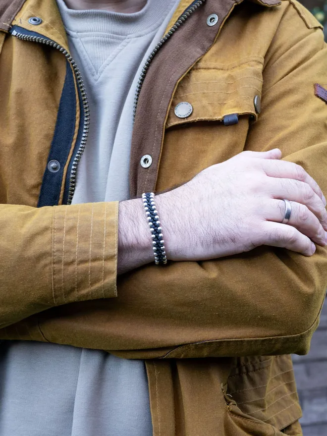 black rope bracelet for men