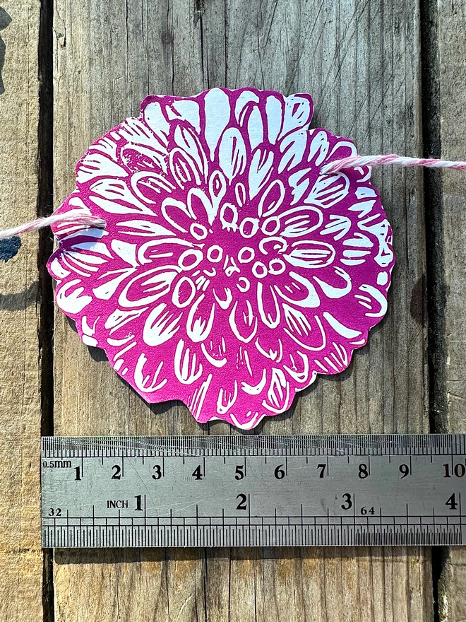 'Power Flower' Garland Hand Printed Linocut Spring Decor