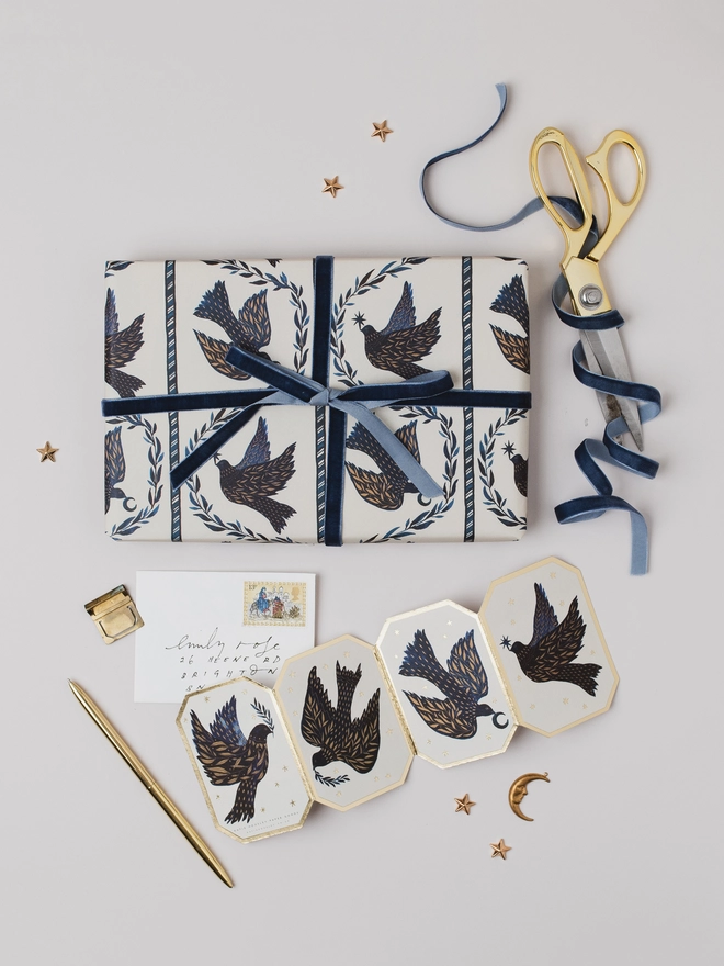 Dove Christmas Wrapping Paper