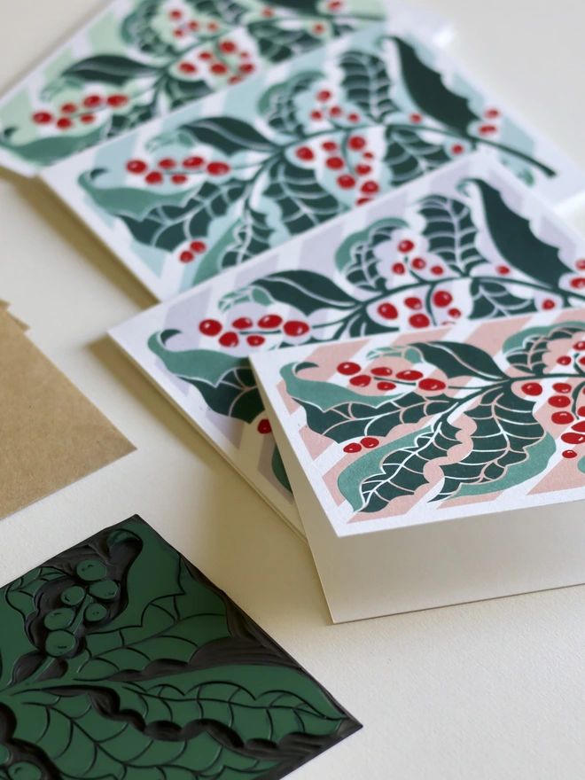 small batch printed festive greeting cards