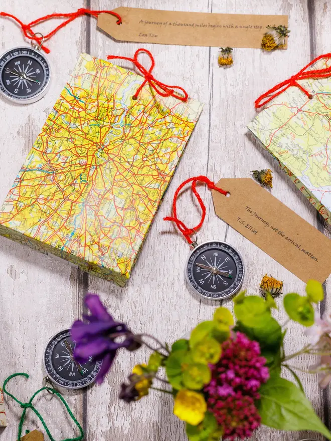 upcycled map gift bag