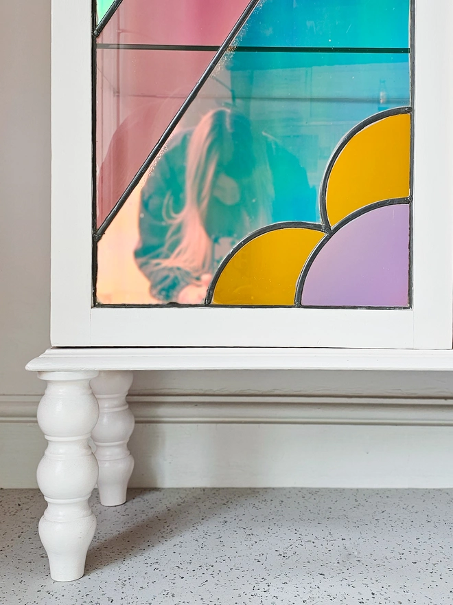 Create a refinished Colourful Stained Glass Cabinet by Chloe Kempster with bobbin legs