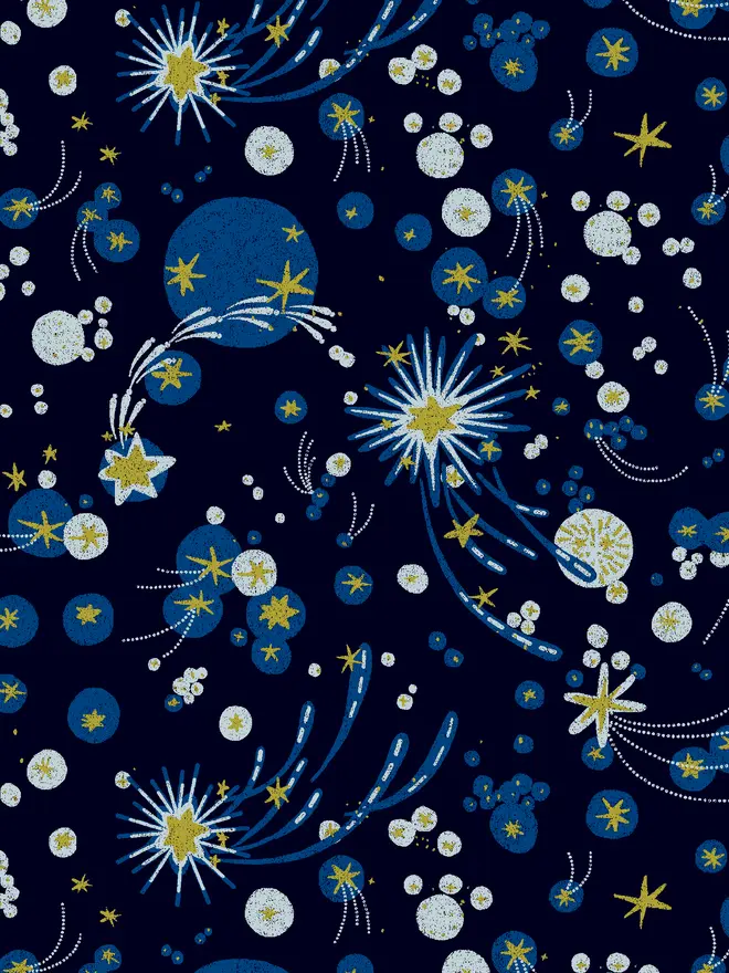 Solaris Wallpaper, a living room with a colourful wallpaper.