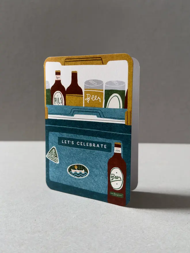 beer cooler greetings card