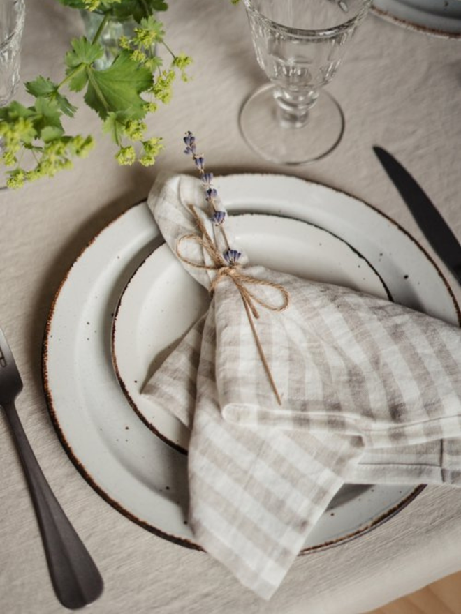 Striped linen napkins