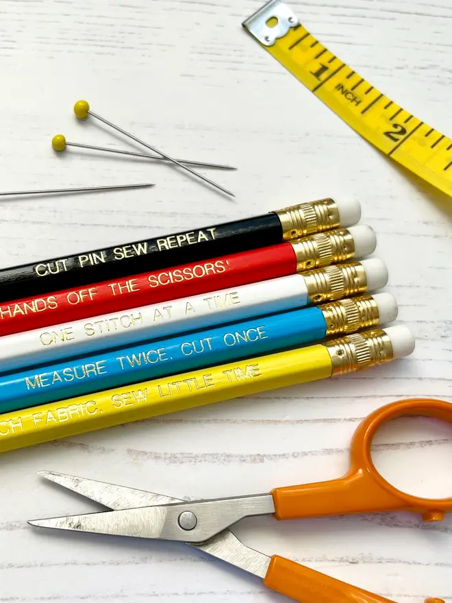 Sewing Themed Pencils (Set Of 5)