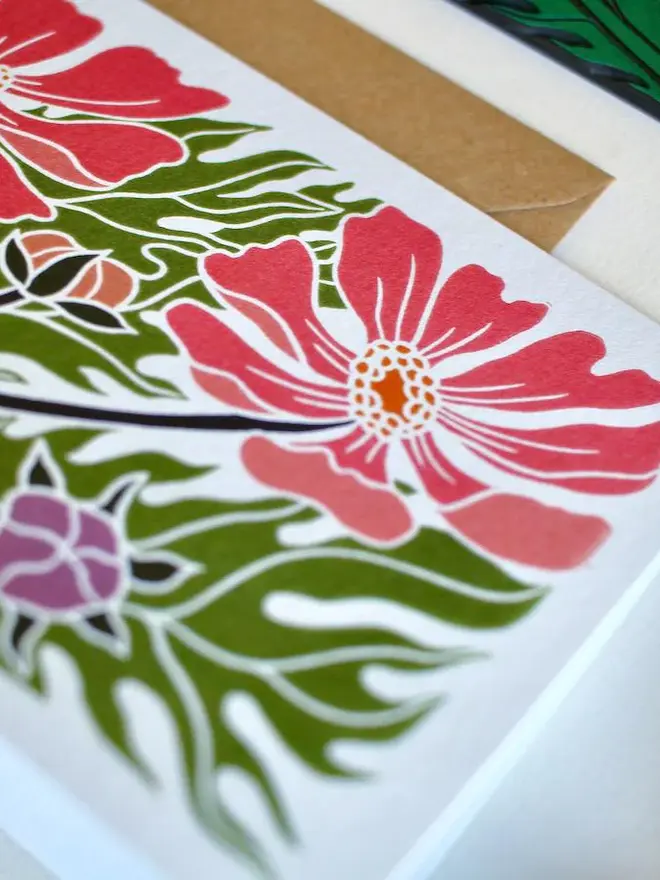 cosmos flower greeting card