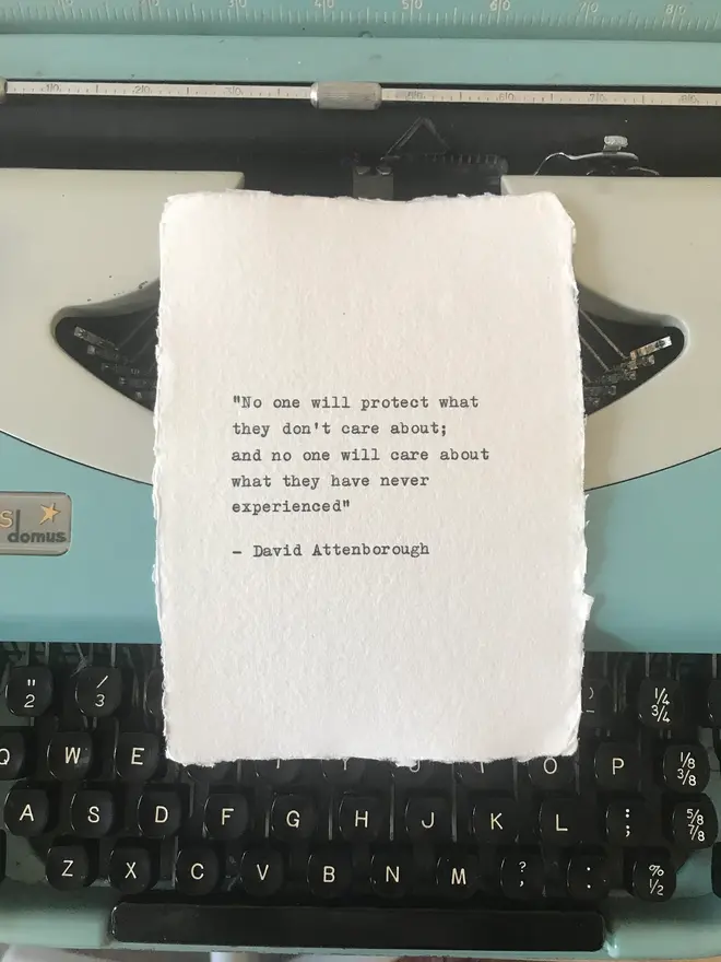 David Attenborough Quote Typewriter Print,