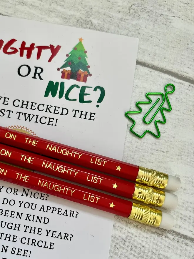 'I'm On The Naughty List' HB Christmas Elf Pencil