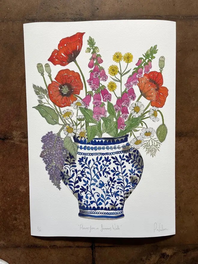 'Flowers From A Summer's Walk' A4 Giclee Art Print