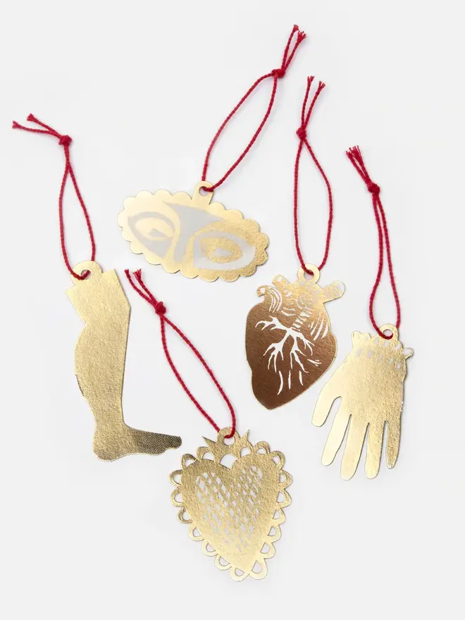 gold milagros gift tags