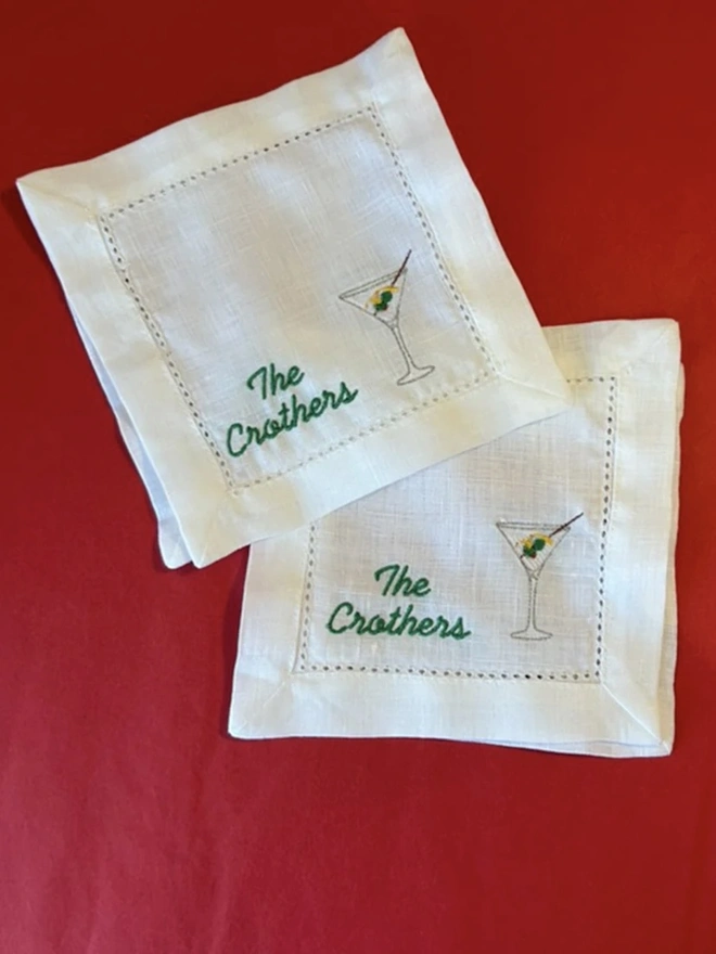 Personalised Extra Dirty Cocktail Napkins (Set Of 2)