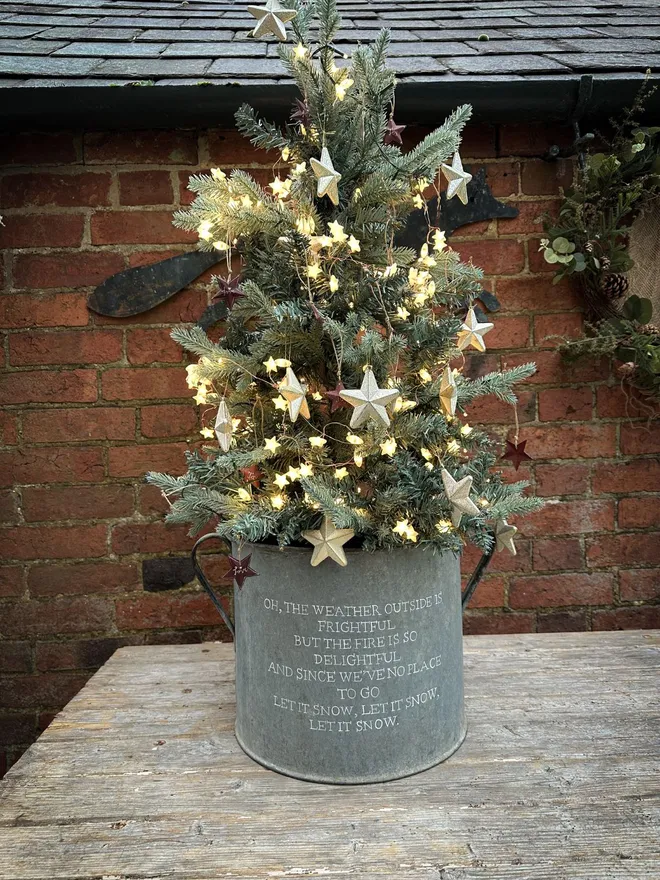 'Let It Snow' Handpainted Christmas Tree Tub