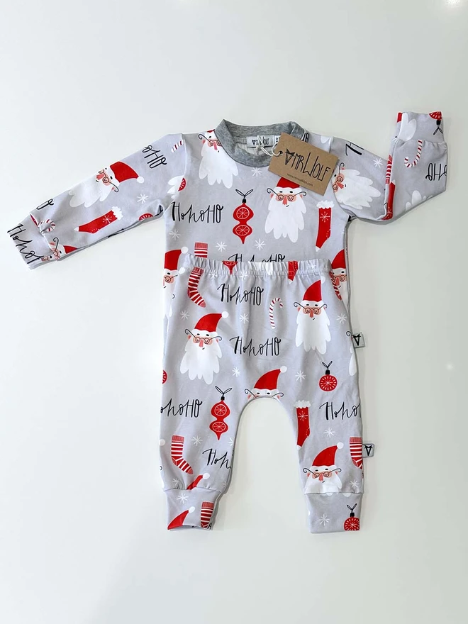 Baby and toddler lounge set with Santa / Father Christmas print