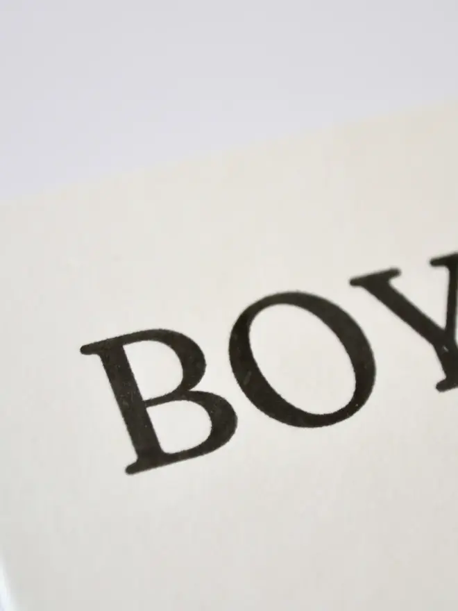 Letterpress Printed Baby Boy Handcrafted Card