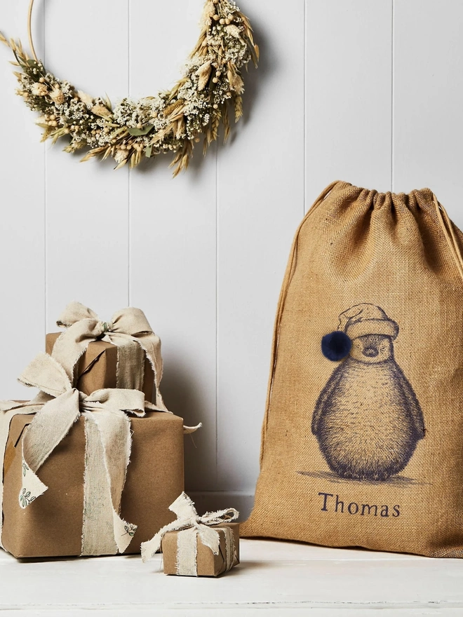 Personalised Christmas Sack, Large, Penguin