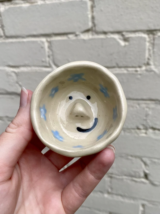 blue flower trinket bowl
