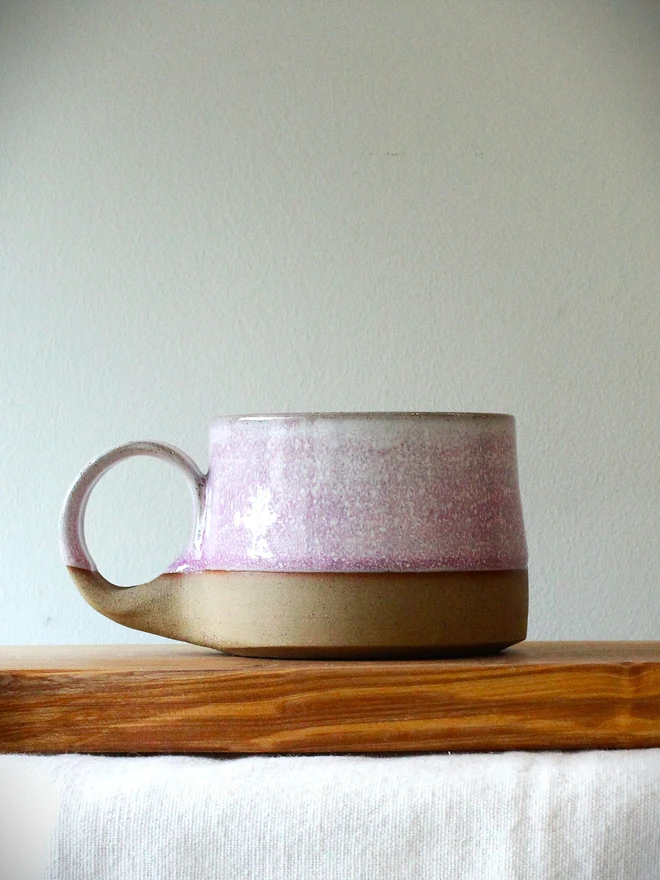 pink handmade ceramic cup