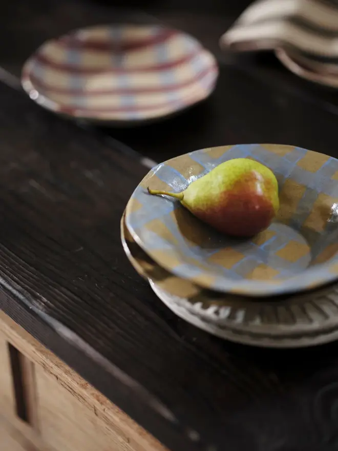 Baby Blue Gingham Bowl